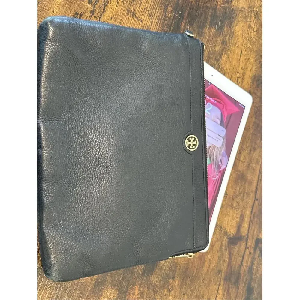Tory Burch Leather iPad/Tablet Case | Full Size 8.5x11 | Padded | Elegant | VEUC